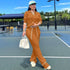 Active Wear Knitted Casual Tracksuit for Women Two Piece Set Sporty Fitness Striped Sweater Top and Wide Leg Pants Jogging Femme from NAPSA - 