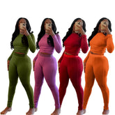 Active Wear Women 2 Piece Pants Set Long Sleeve Slim Fit Sport Yoga Plain Outfits Autumn Winter Fitness Two Piece Matching Set from NAPSA - 
