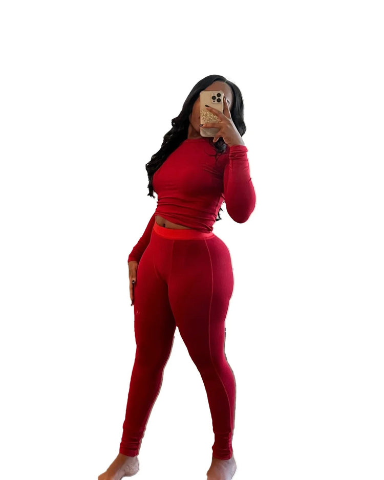 Active Wear Women 2 Piece Pants Set Long Sleeve Slim Fit Sport Yoga Plain Outfits Autumn Winter Fitness Two Piece Matching Set from NAPSA - 