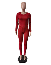Active Wear Women 2 Piece Pants Set Long Sleeve Slim Fit Sport Yoga Plain Outfits Autumn Winter Fitness Two Piece Matching Set from NAPSA - 