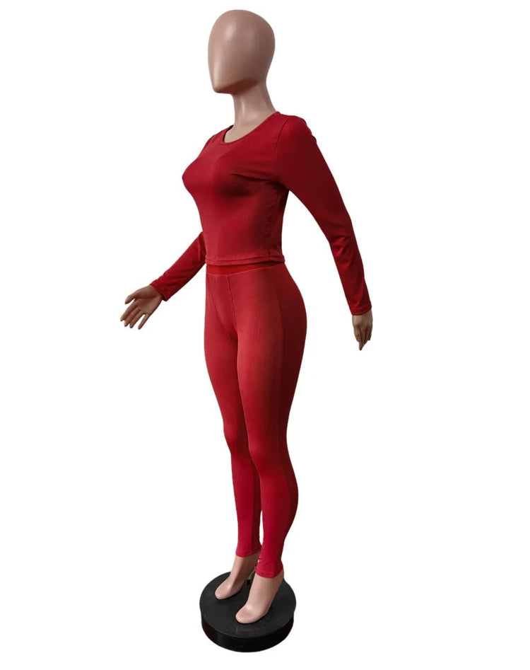 Active Wear Women 2 Piece Pants Set Long Sleeve Slim Fit Sport Yoga Plain Outfits Autumn Winter Fitness Two Piece Matching Set from NAPSA - 