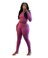 Active Wear Women 2 Piece Pants Set Long Sleeve Slim Fit Sport Yoga Plain Outfits Autumn Winter Fitness Two Piece Matching Set from NAPSA - 