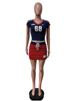 Active Wear Women 2 Piece Set Letter Print Short Sleeve Tops Shorts Skirt Outfits Spring Summer Sport Fitness Two Piece Sets from NAPSA - 