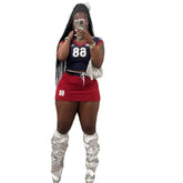 Active Wear Women 2 Piece Set Letter Print Short Sleeve Tops Shorts Skirt Outfits Spring Summer Sport Fitness Two Piece Sets from NAPSA - 
