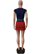 Active Wear Women 2 Piece Set Letter Print Short Sleeve Tops Shorts Skirt Outfits Spring Summer Sport Fitness Two Piece Sets from NAPSA - 