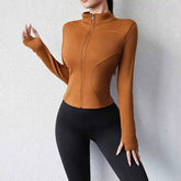 Activewear Gym Jacket Quick Dry Womens Yoga Wear High Elasticity Breathable Long Zipper Sports Fitness Top from NAPSA - 