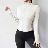 Activewear Gym Jacket Quick Dry Womens Yoga Wear High Elasticity Breathable Long Zipper Sports Fitness Top from NAPSA - 