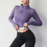 Activewear Gym Jacket Quick Dry Womens Yoga Wear High Elasticity Breathable Long Zipper Sports Fitness Top from NAPSA - 