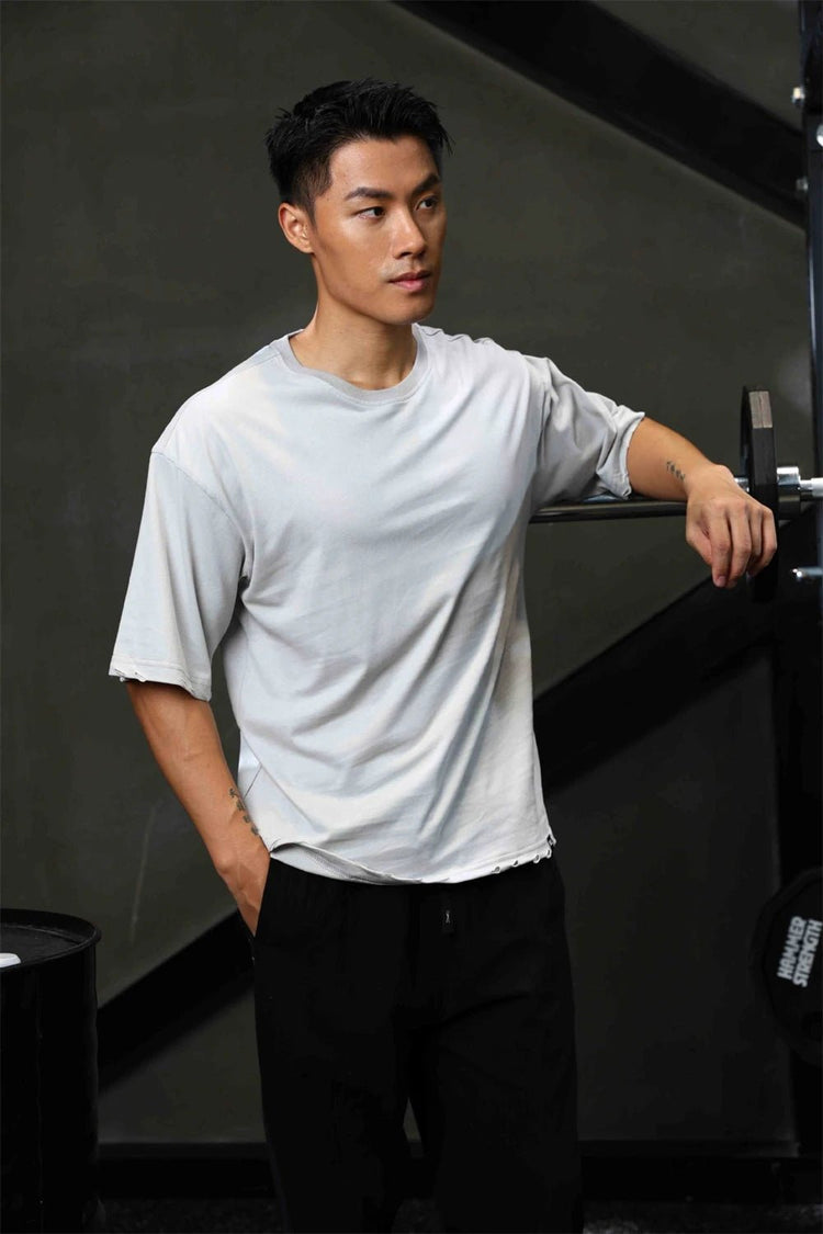 GANYANR Active Wear Men Running T-shirt Fitness Sportswear Short Sleeve Gym Bodybuilding Sports Jogging Training Yoga Dry Fit from NAPSA - 