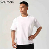 GANYANR Active Wear Men Running T-shirt Fitness Sportswear Short Sleeve Gym Bodybuilding Sports Jogging Training Yoga Dry Fit from NAPSA - 