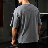 GANYANR Active Wear Men Running T-shirt Fitness Sportswear Short Sleeve Gym Bodybuilding Sports Jogging Training Yoga Dry Fit from NAPSA - 