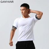GANYANR Active Wear Men Running T-shirt Fitness Sportswear Short Sleeve Gym Bodybuilding Sports Jogging Training Yoga Dry Fit from NAPSA - 