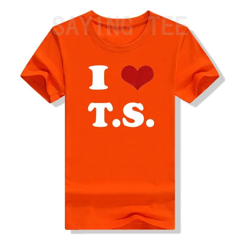 I Love TS T-Shirt Funny Letters Printed Graphic Tee Tops Summer Fashion Short Sleeve Blouses Gifts Cool Street I - Heart - TS Outfit from NAPSA - 
