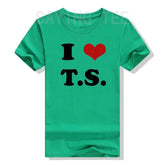 I Love TS T-Shirt Funny Letters Printed Graphic Tee Tops Summer Fashion Short Sleeve Blouses Gifts Cool Street I - Heart - TS Outfit from NAPSA - 
