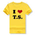 I Love TS T-Shirt Funny Letters Printed Graphic Tee Tops Summer Fashion Short Sleeve Blouses Gifts Cool Street I - Heart - TS Outfit from NAPSA - 