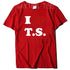 I Love TS T-Shirt Funny Letters Printed Graphic Tee Tops Summer Fashion Short Sleeve Blouses Gifts Cool Street I - Heart - TS Outfit from NAPSA - 