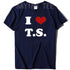 I Love TS T-Shirt Funny Letters Printed Graphic Tee Tops Summer Fashion Short Sleeve Blouses Gifts Cool Street I - Heart - TS Outfit from NAPSA - 