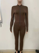 Loungewear Tracksuits Womens 2 Two Piece Set Activewear Full Sleeve Zip up Crop Top and High Waist Slim Long Pants Sets Outfit from NAPSA - 