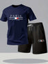 Men Breathable Clothes Workout Fashion Two Piece Sets Sportswear Quick Drying T-shirt Shorts Sets Men&