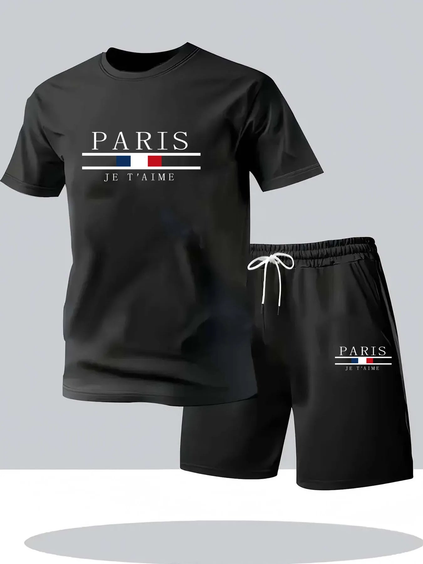 Men Breathable Clothes Workout Fashion Two Piece Sets Sportswear Quick Drying T-shirt Shorts Sets Men&