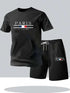 Men Breathable Clothes Workout Fashion Two Piece Sets Sportswear Quick Drying T-shirt Shorts Sets Men&