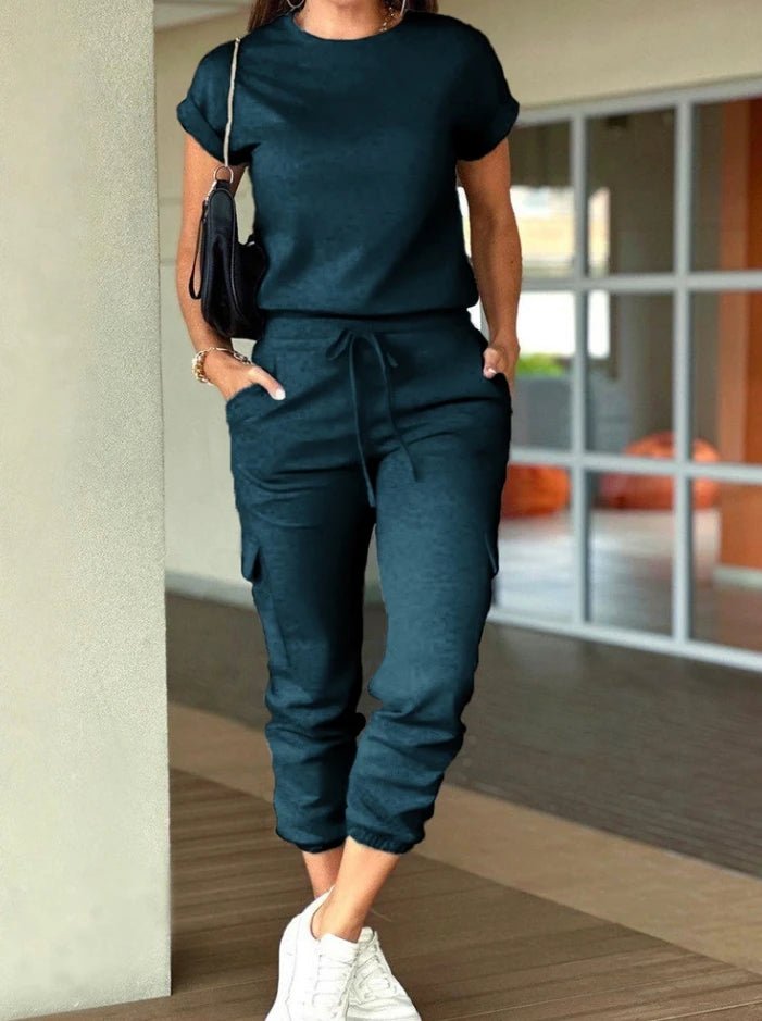 Set of workwear, short sleeved top, ankle tied pants set from NAPSA - 