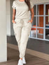Set of workwear, short sleeved top, ankle tied pants set from NAPSA - 