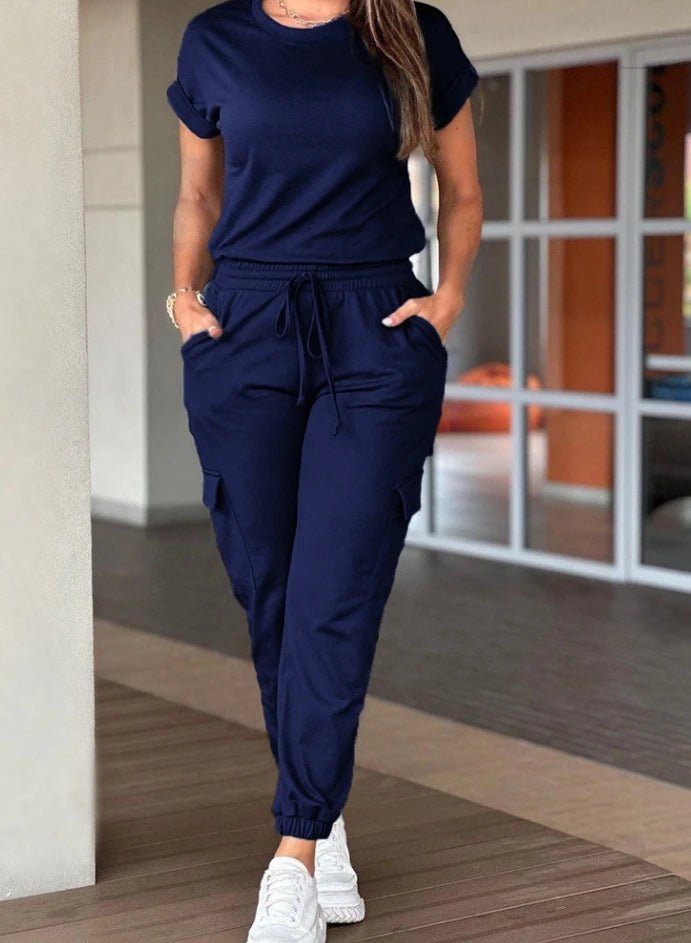 Set of workwear, short sleeved top, ankle tied pants set from NAPSA - 