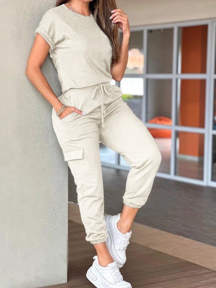 Set of workwear, short sleeved top, ankle tied pants set from NAPSA - 