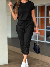 Set of workwear, short sleeved top, ankle tied pants set from NAPSA - 