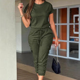 Set of workwear, short sleeved top, ankle tied pants set from NAPSA - 