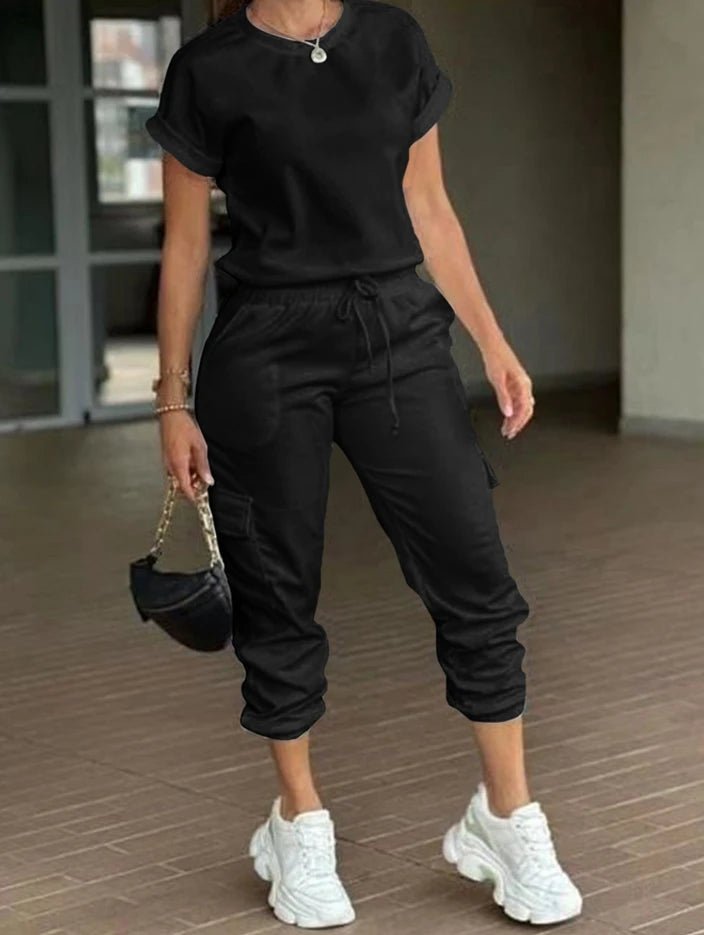 Set of workwear, short sleeved top, ankle tied pants set from NAPSA - 
