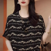 Short - sleeved T-shirt for Women in Spring Summer New Chic Beautiful Belly - covering Chiffon Shirt Mother&