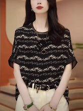 Short - sleeved T-shirt for Women in Spring Summer New Chic Beautiful Belly - covering Chiffon Shirt Mother&