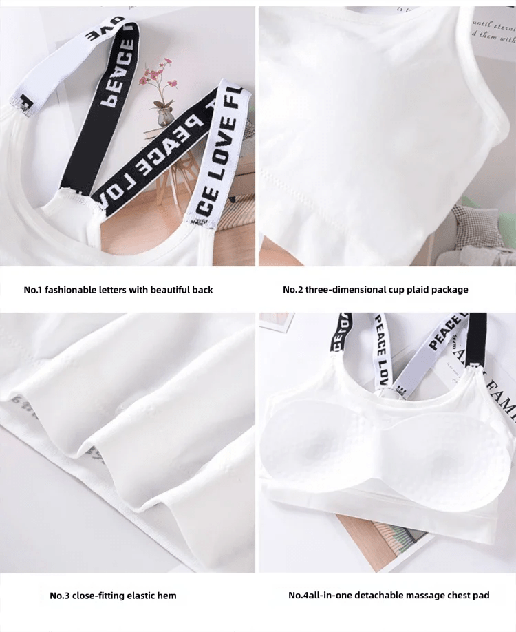 Sports underwear Women Yoga Fitness Seamless Crop Top Wide Letter Straps Comfortable Workout Activewear from NAPSA - 