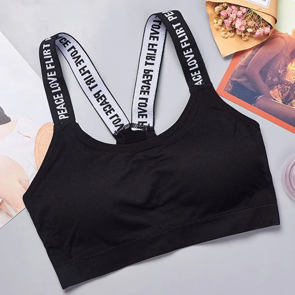Sports underwear Women Yoga Fitness Seamless Crop Top Wide Letter Straps Comfortable Workout Activewear from NAPSA - 