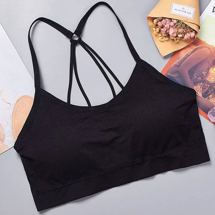 Sports underwear Women Yoga Fitness Seamless Crop Top Wide Letter Straps Comfortable Workout Activewear from NAPSA - 