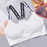 Sports underwear Women Yoga Fitness Seamless Crop Top Wide Letter Straps Comfortable Workout Activewear from NAPSA - 