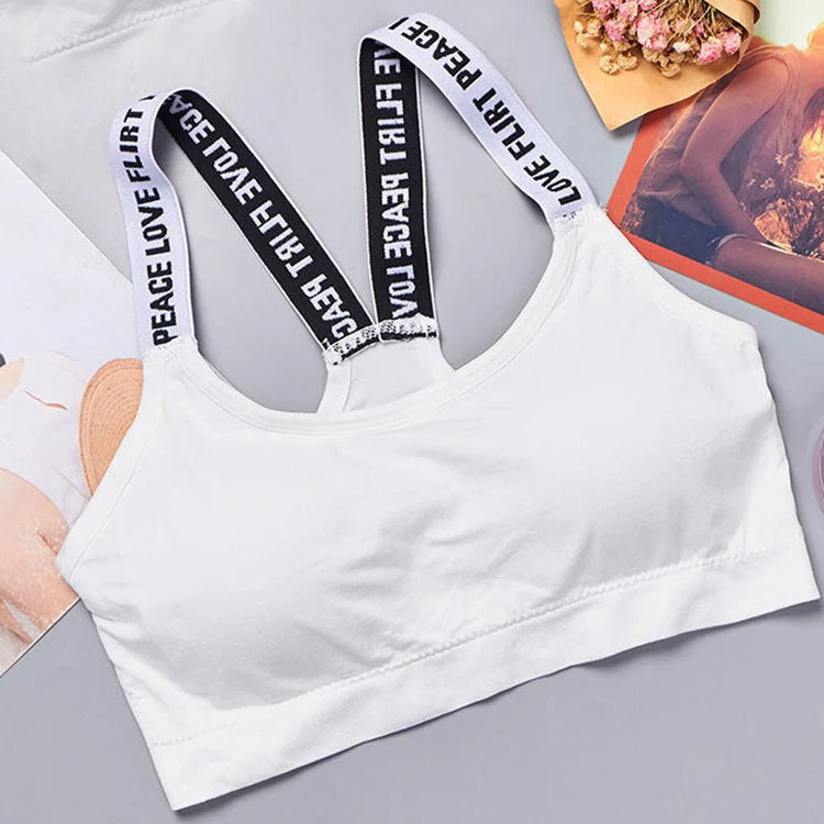 Sports underwear Women Yoga Fitness Seamless Crop Top Wide Letter Straps Comfortable Workout Activewear from NAPSA - 