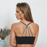 Sports underwear Women Yoga Fitness Seamless Crop Top Wide Letter Straps Comfortable Workout Activewear from NAPSA - 