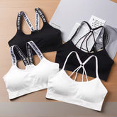 Sports underwear Women Yoga Fitness Seamless Crop Top Wide Letter Straps Comfortable Workout Activewear from NAPSA - 