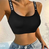 Sports underwear Women Yoga Fitness Seamless Crop Top Wide Letter Straps Comfortable Workout Activewear from NAPSA - 