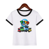 t-shirt for boys Tayo and Little Friends Car Cartoon Print Boys T-Shirt Summer Girks Shirt Fashion Toddler shirt ShortSleeve Top from NAPSA - 