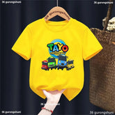 t-shirt for boys Tayo and Little Friends Car Cartoon Print Boys T-Shirt Summer Girks Shirt Fashion Toddler shirt ShortSleeve Top from NAPSA - 