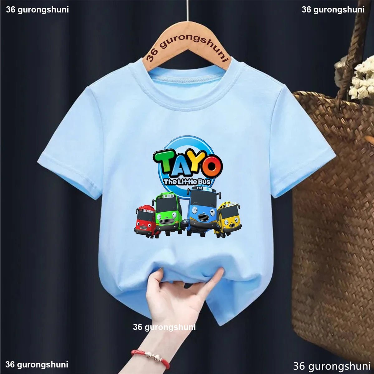 t-shirt for boys Tayo and Little Friends Car Cartoon Print Boys T-Shirt Summer Girks Shirt Fashion Toddler shirt ShortSleeve Top from NAPSA - 