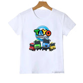 t-shirt for boys Tayo and Little Friends Car Cartoon Print Boys T-Shirt Summer Girks Shirt Fashion Toddler shirt ShortSleeve Top from NAPSA - 