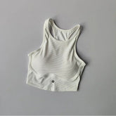Wear high - strength fitness underwear with a drawstring and breast, shock - absorbing hollow out back, threaded vest style bra from NAPSA - 