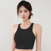 Wear high - strength fitness underwear with a drawstring and breast, shock - absorbing hollow out back, threaded vest style bra from NAPSA - 