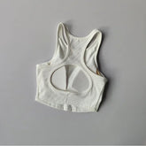 Wear high - strength fitness underwear with a drawstring and breast, shock - absorbing hollow out back, threaded vest style bra from NAPSA - 