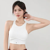 Wear high - strength fitness underwear with a drawstring and breast, shock - absorbing hollow out back, threaded vest style bra from NAPSA - 